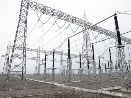 Shota Berekashvili attending the completion of the Substation “Tskaltubo 500”