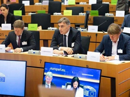 Shota Berekashvili partaking in the Energy Community Parliamentary Plenum in the European Parliament
